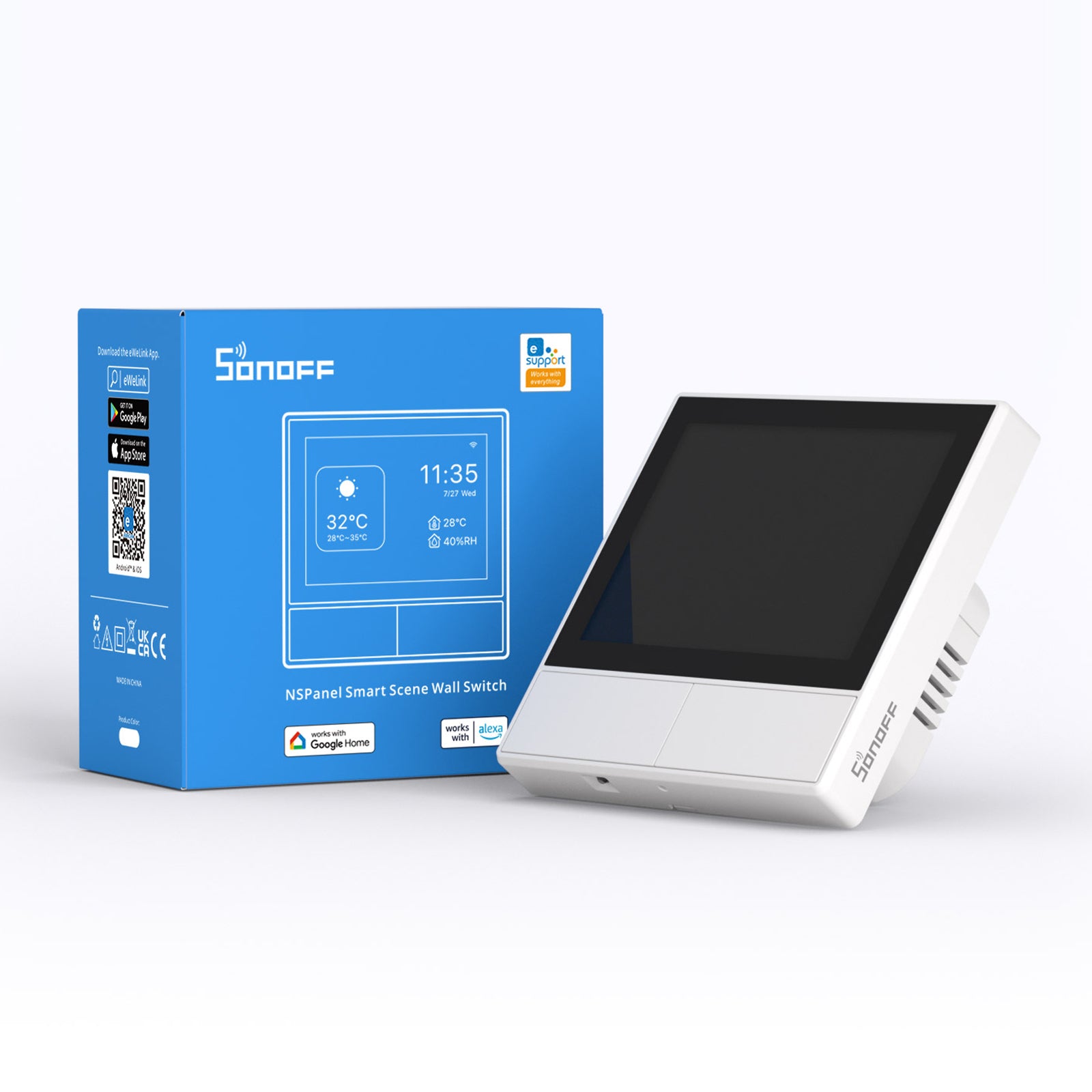 SONOFF NSPanel-EU 2-Gang Smart Home Control Touchscreen Design Smart Scene Wall Switch Panel - EU Plug SONOFF NSPanel-EU 2-Gang Smart Home Control Touchscreen Design Smart Scene Wall Switch Panel - EU Plug